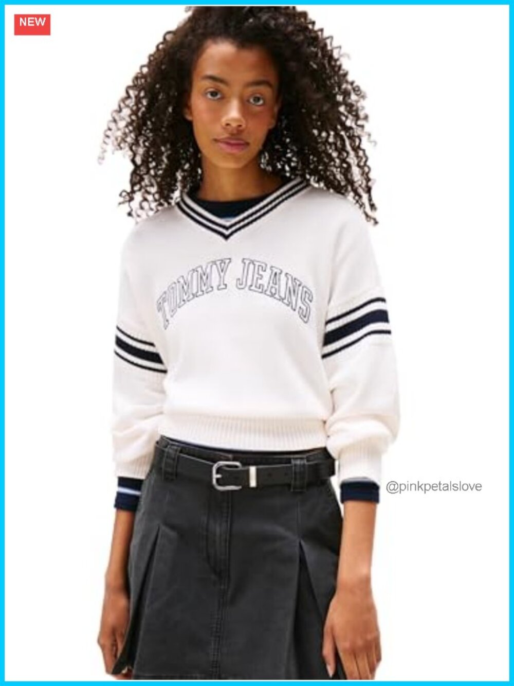 Women's Medium Weight Pullover V-neck Sweater 100% Cotton Printed Logo